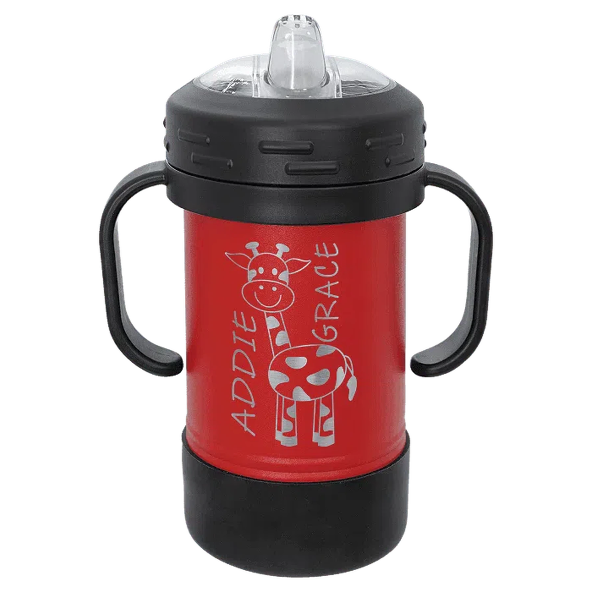 Personalized Sippy Cup - 10 oz. Custom Engraved and Spill Proof Red / Sippy Cup