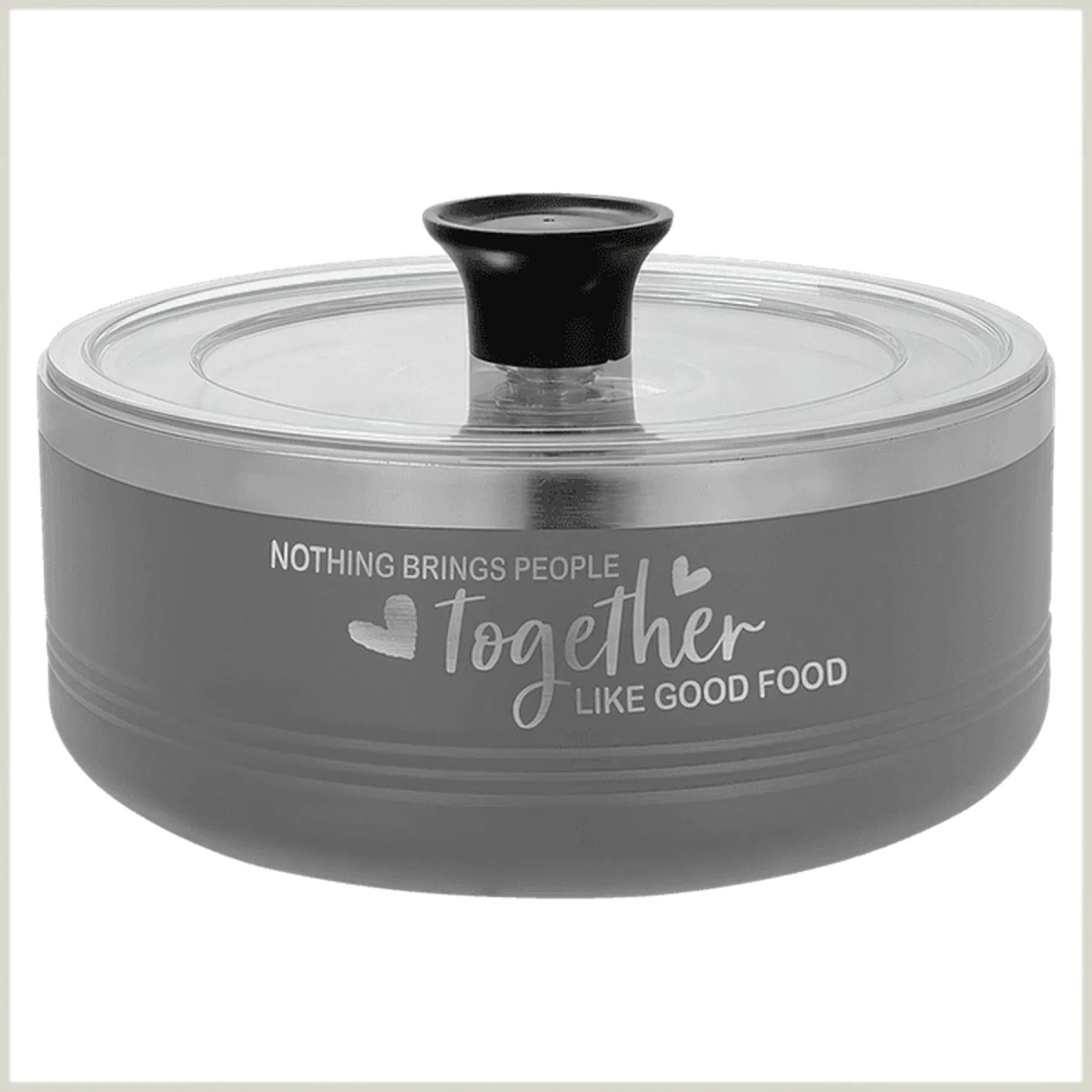 Personalized Insulated Serving Bowls – Polar Camel 1.5 Qt. or 3 Qt. Sizes Gray / 1.25 Quart