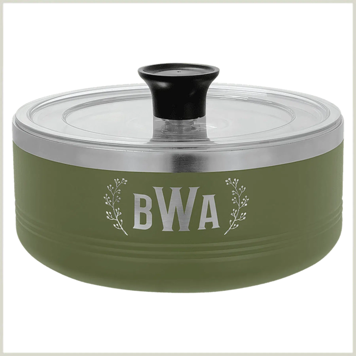 Personalized Insulated Serving Bowls – Polar Camel 1.5 Qt. or 3 Qt. Sizes Olive Green / 1.25 Quart