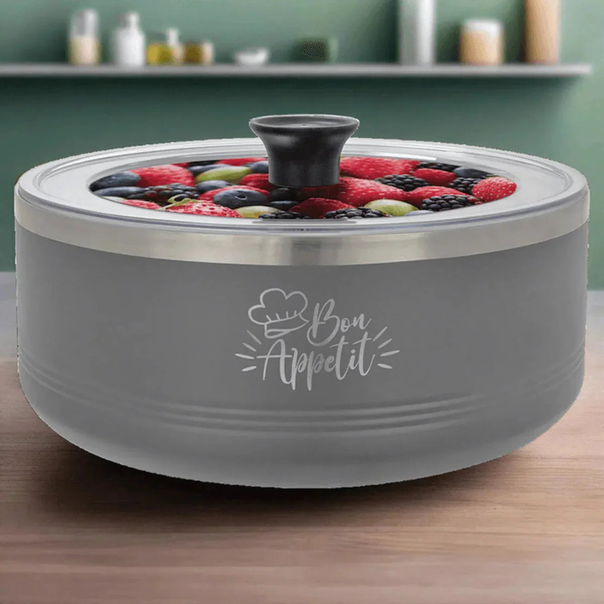 Personalized Insulated Serving Bowls – Polar Camel 1.5 Qt. or 3 Qt. Sizes Black / 1.25 Quart