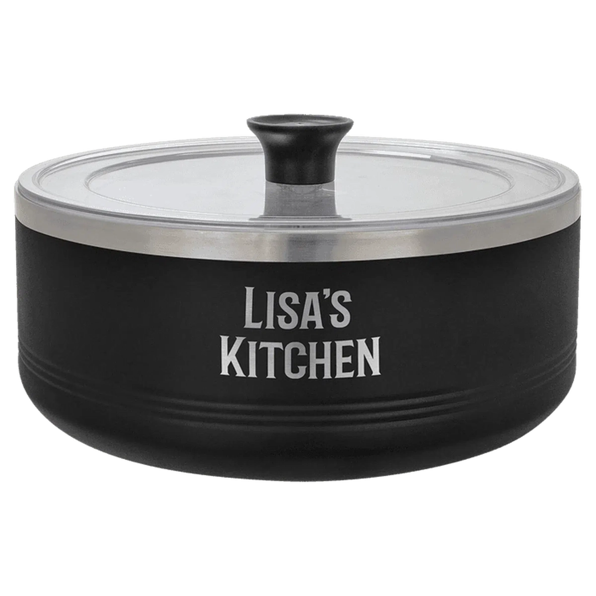 Personalized Insulated Serving Bowls – Polar Camel 1.5 Qt. or 3 Qt. Sizes Black / 3 Quart