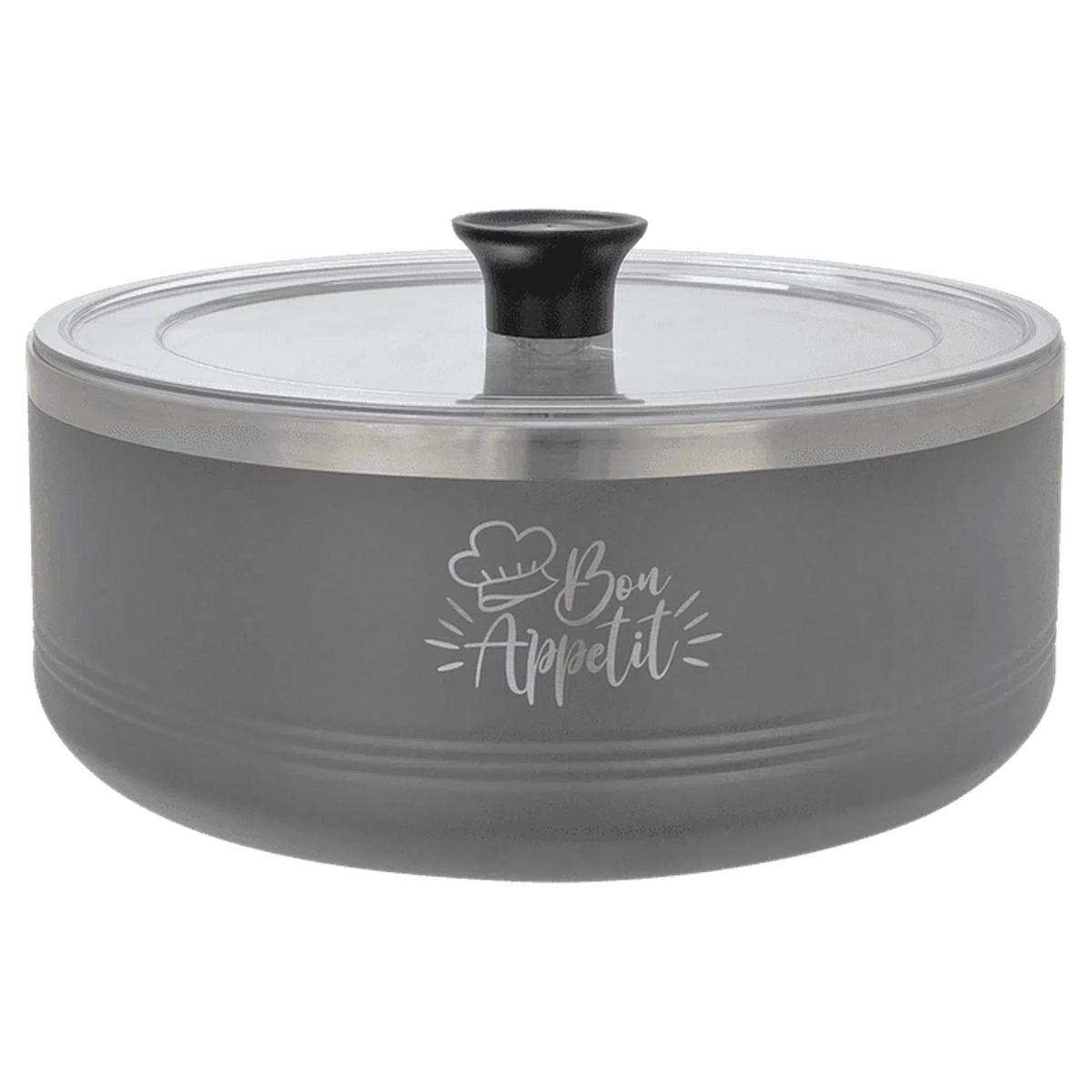 Personalized Insulated Serving Bowls – Polar Camel 1.5 Qt. or 3 Qt. Sizes Gray / 3 Quart