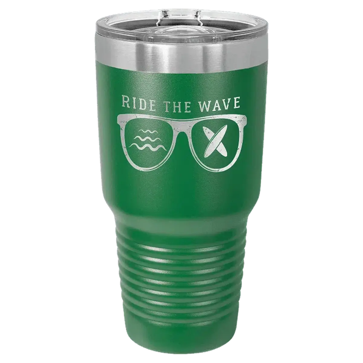 Personalized Ringneck Tumblers – Polar Camel Insulated Tumblers 30 oz. / Powder Coated Color Options / Green (Slider Lid)