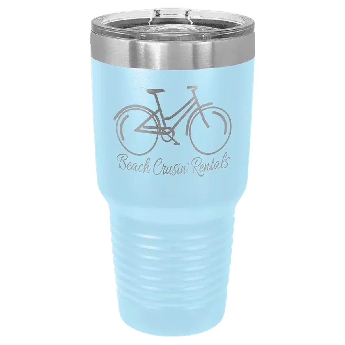 Personalized Ringneck Tumblers – Polar Camel Insulated Tumblers 30 oz. / Powder Coated Color Options / Light Blue (Slider Lid)