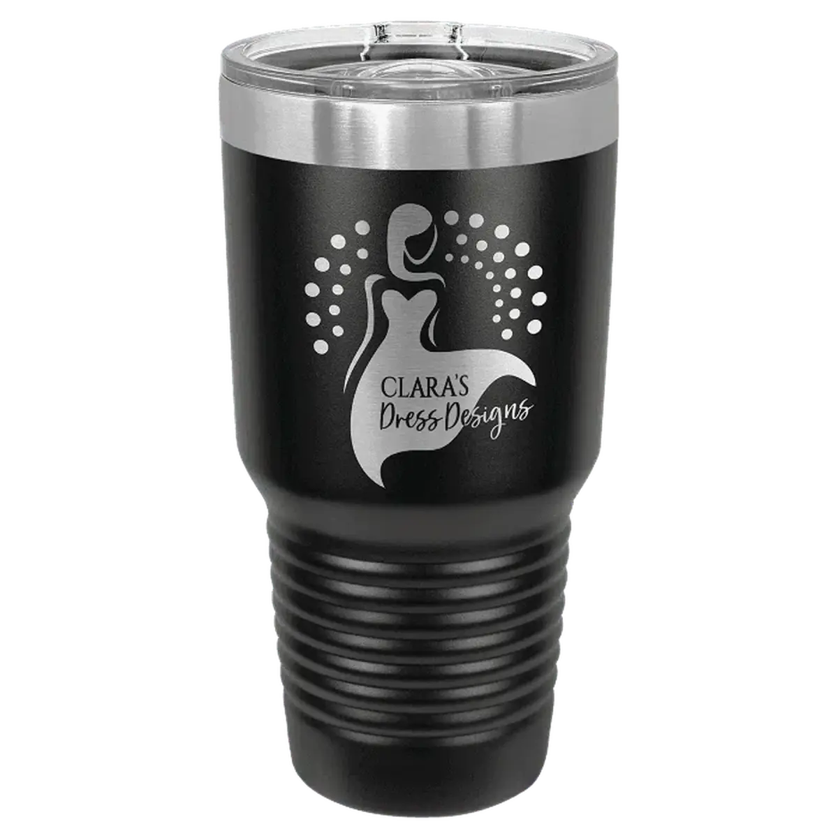 Personalized Ringneck Tumblers – Polar Camel Insulated Tumblers 30 oz. / Powder Coated Color Options / Black/Silver Ring (Slider Lid)