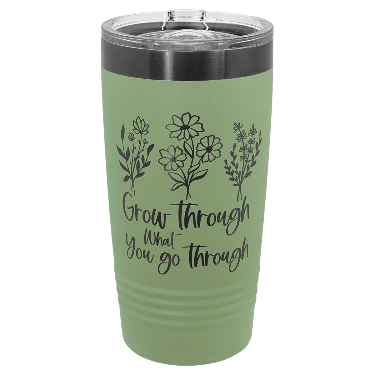 Polar Camel Ion Plated Tumblers and Water Bottles - Summer Sage/Ghost Black Engraving