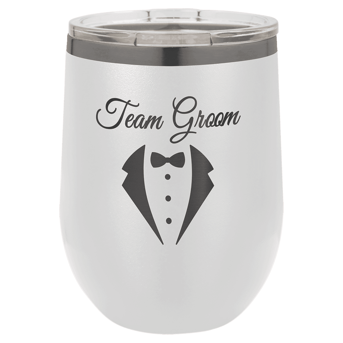 Polar Camel Ion Plated Tumblers and Water Bottles - White/Ghost Black Engraving