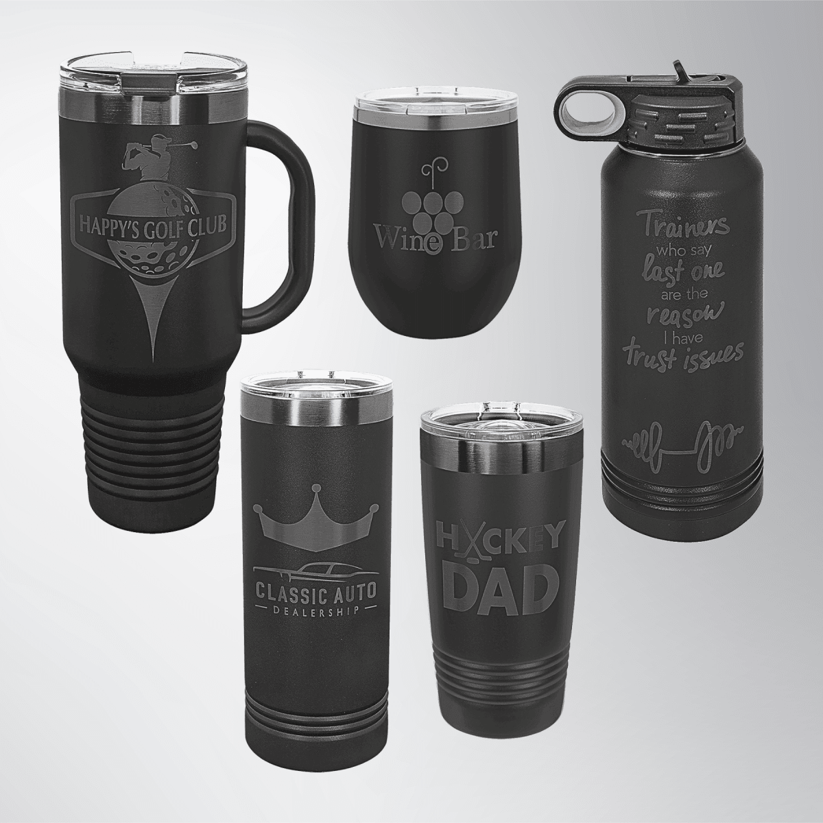 Polar Camel Ion Plated Tumblers and Water Bottles - White/Prism Engraving