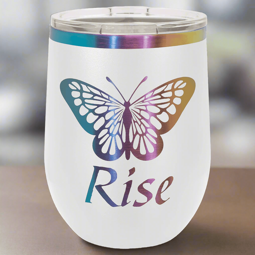 Polar Camel Ion Plated Tumblers and Water Bottles - White/Prism Engraving