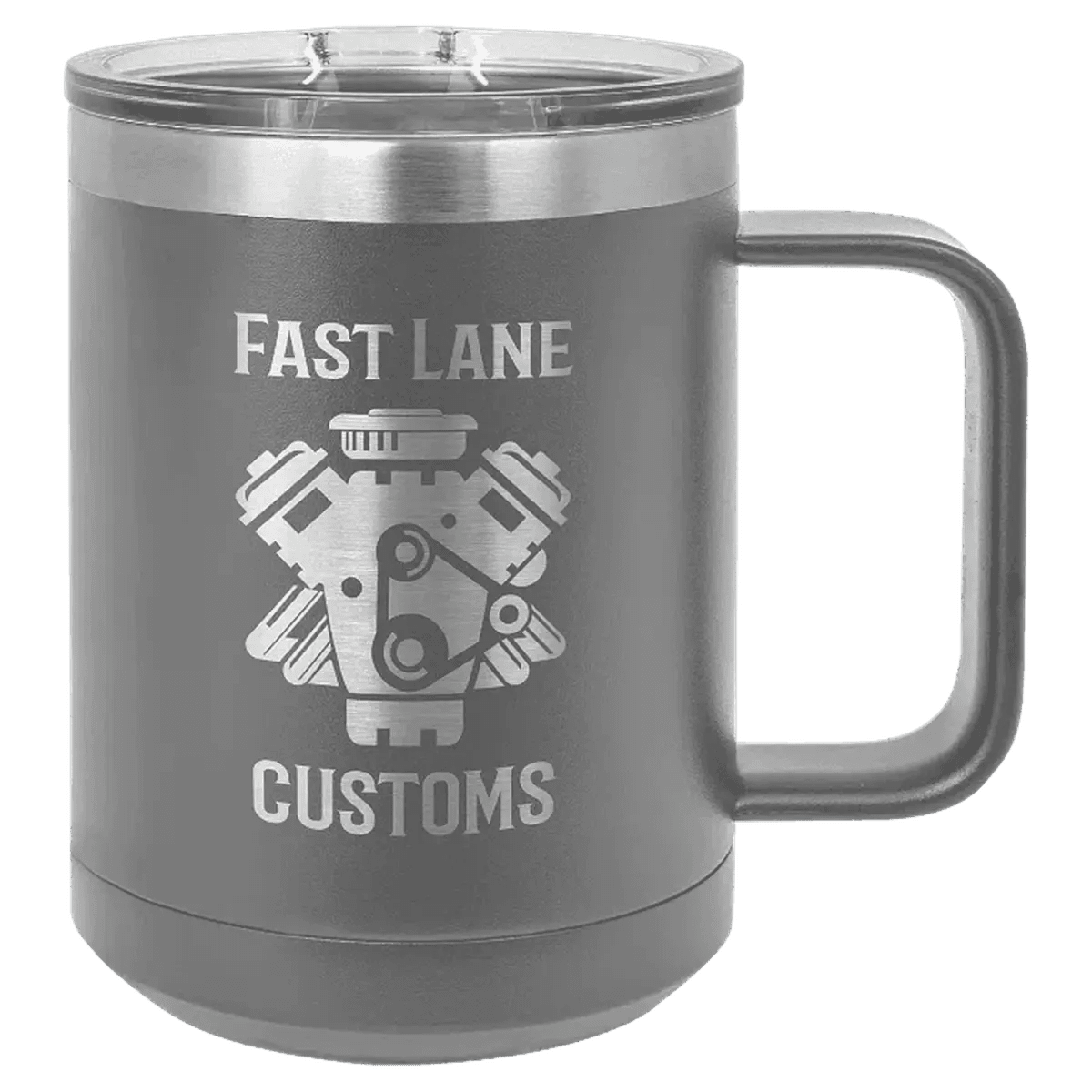 Polar Camel Personalized Travel Mugs - Gray