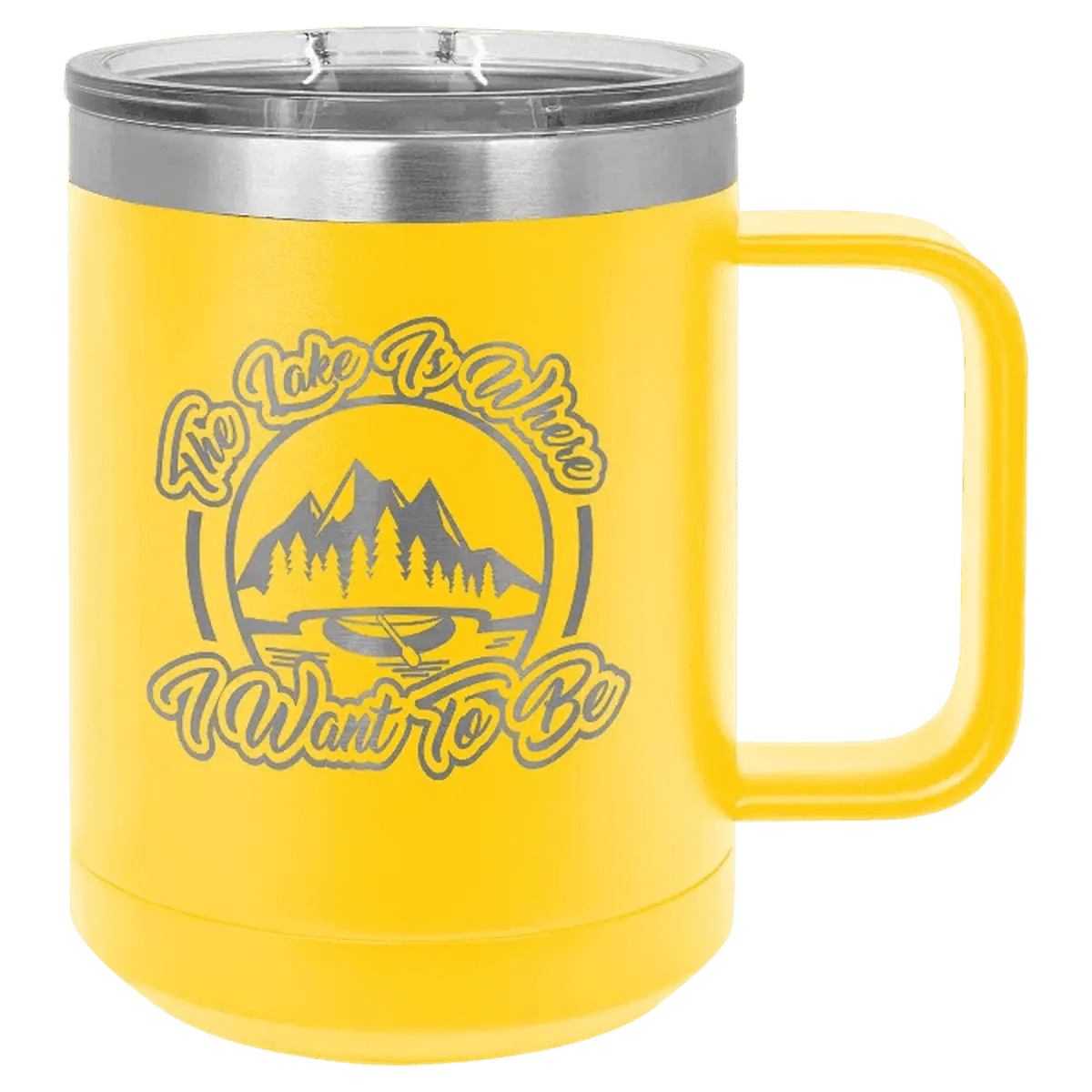 Polar Camel Personalized Travel Mugs - Yellow
