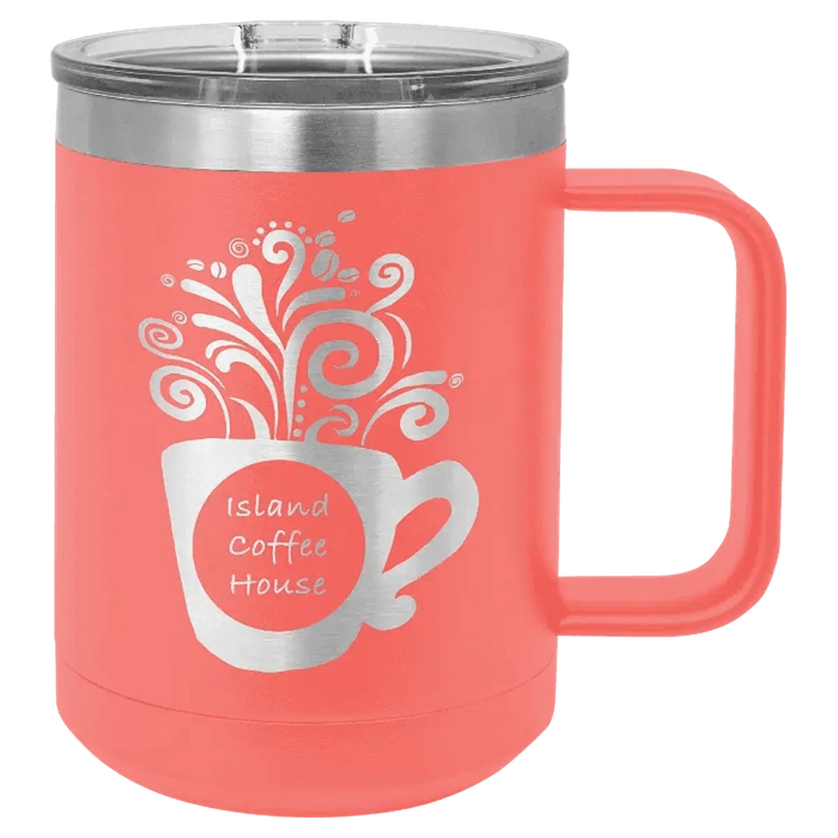 Polar Camel Personalized Travel Mugs - Coral
