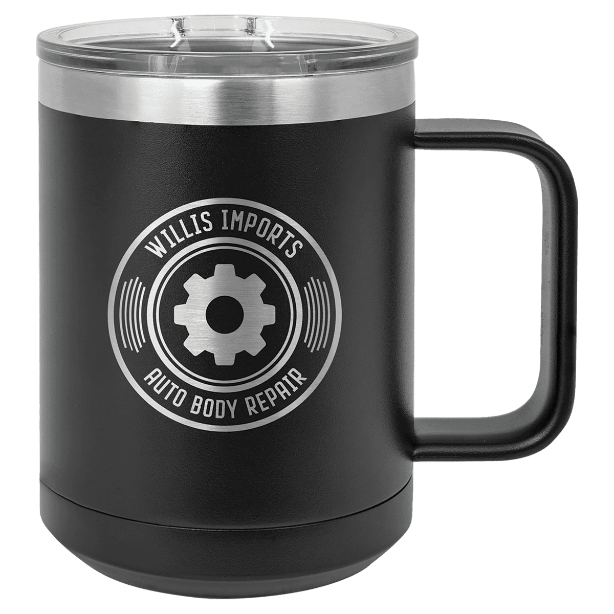 Polar Camel Personalized Travel Mugs - Black