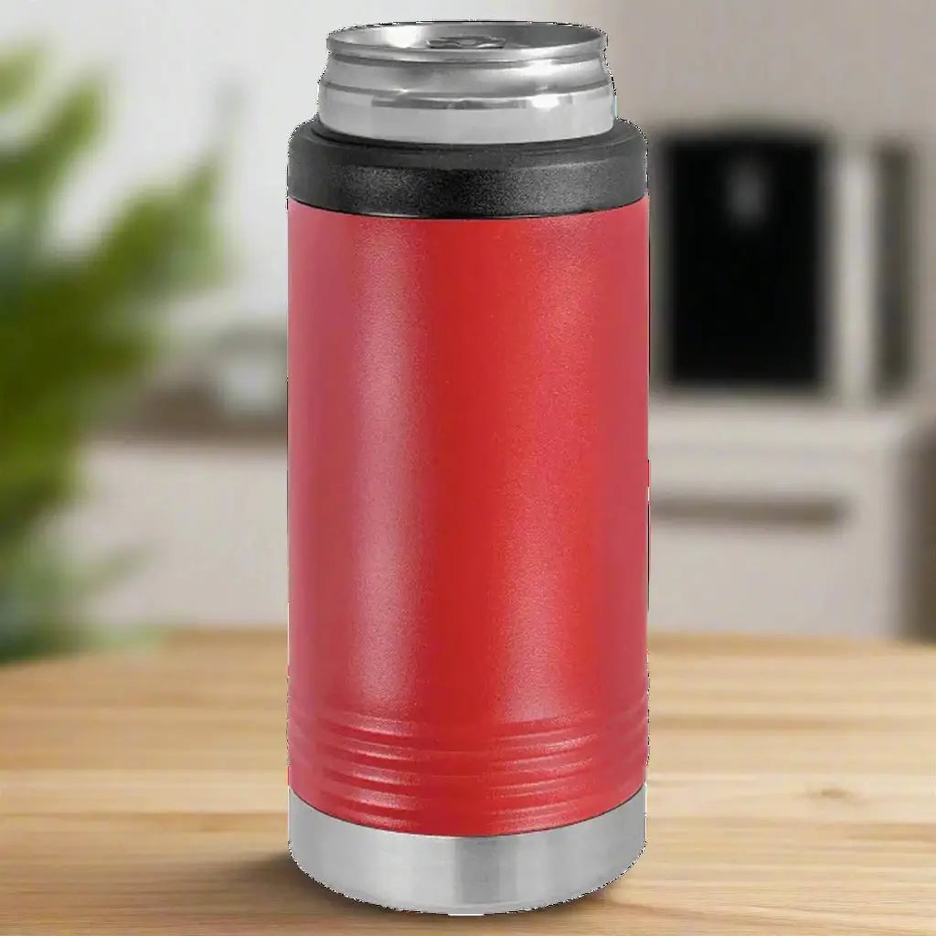 Personalized Insulated Beverage Holders for Cans & Bottles Red / Slim Insulated Beverage Holder / Stainless steel
