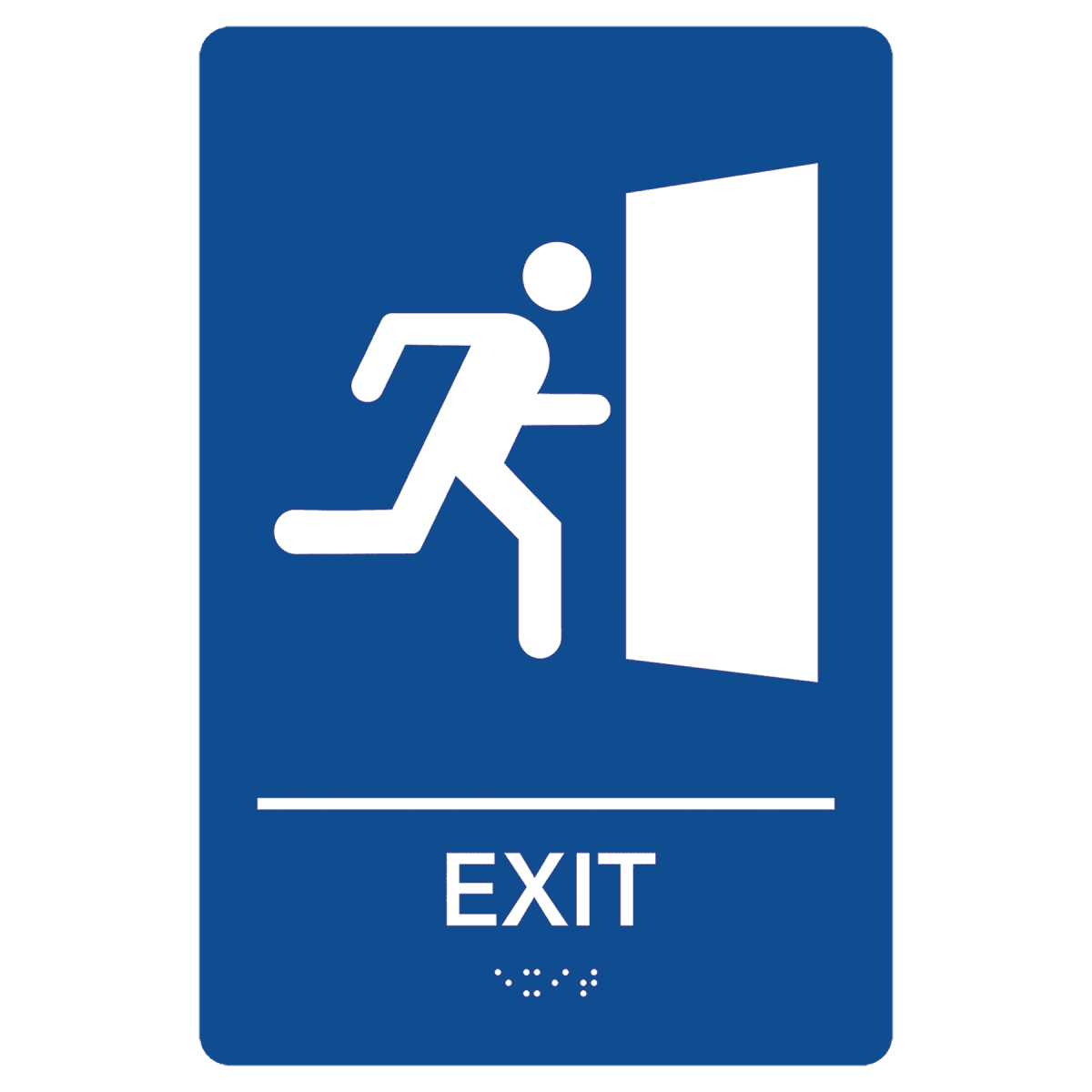 Pre - Designed ADA Signs - Restroom and Access Signs with Braille - Exit ADA Sign with Door