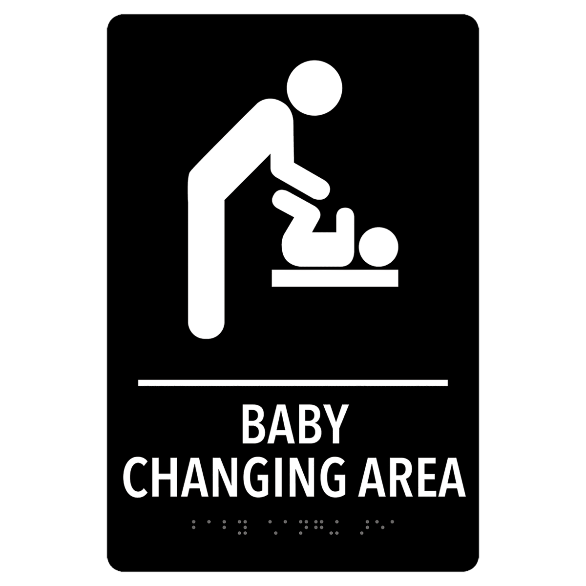 Pre - Designed ADA Signs - Restroom and Access Signs with Braille - Baby Changing Area ADA Sign