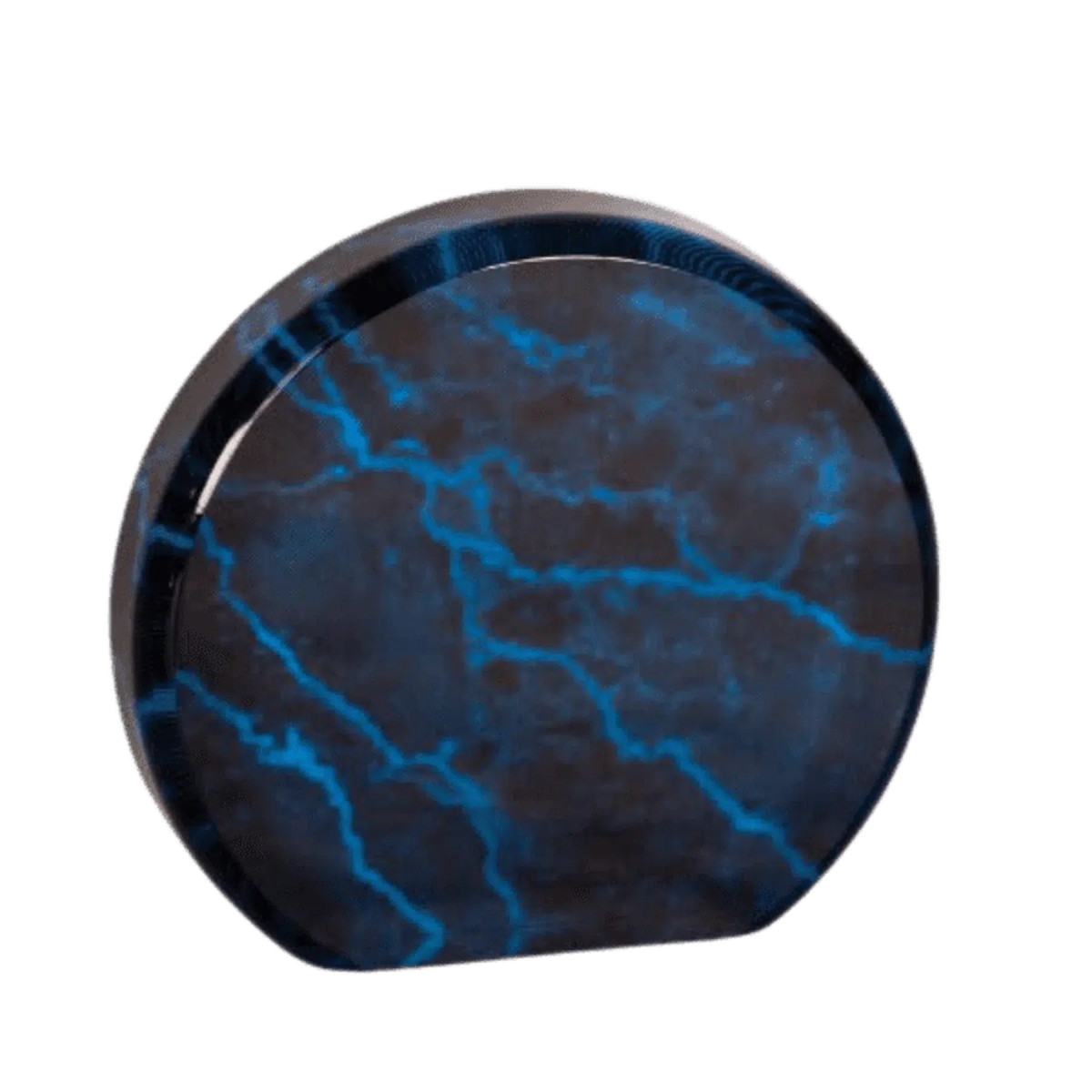 Self-Standing Round Acrylic Award - Solid Black or Marbelized Black / 3 1/2"