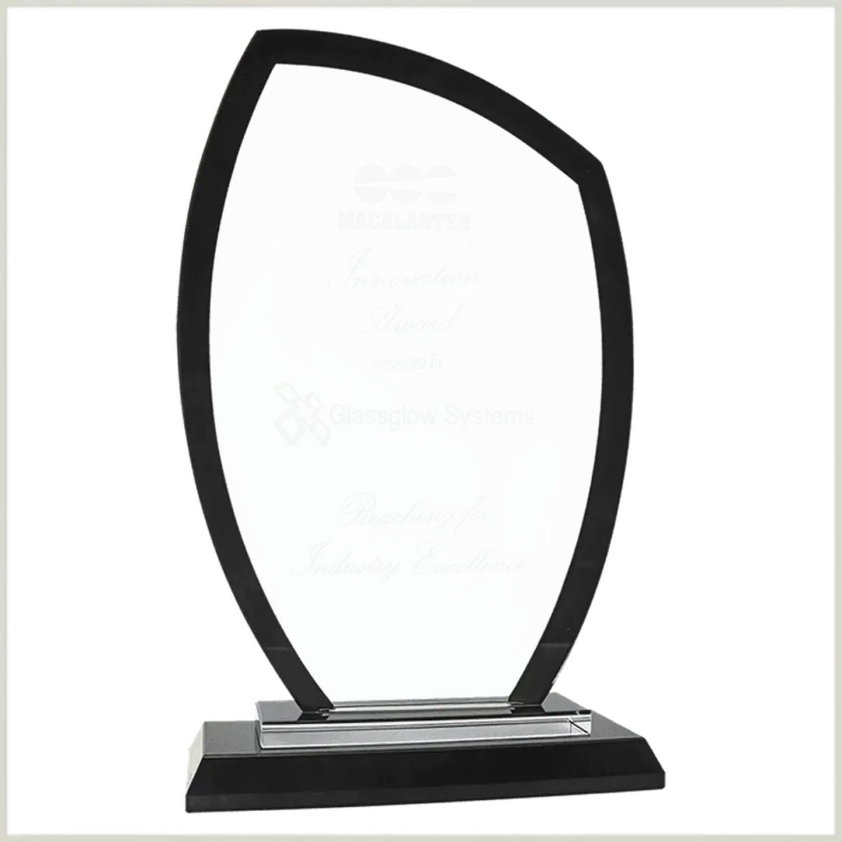 Premier Regal Glass Awards - Custom Engraved Award Recognition Peak / Black / 9"