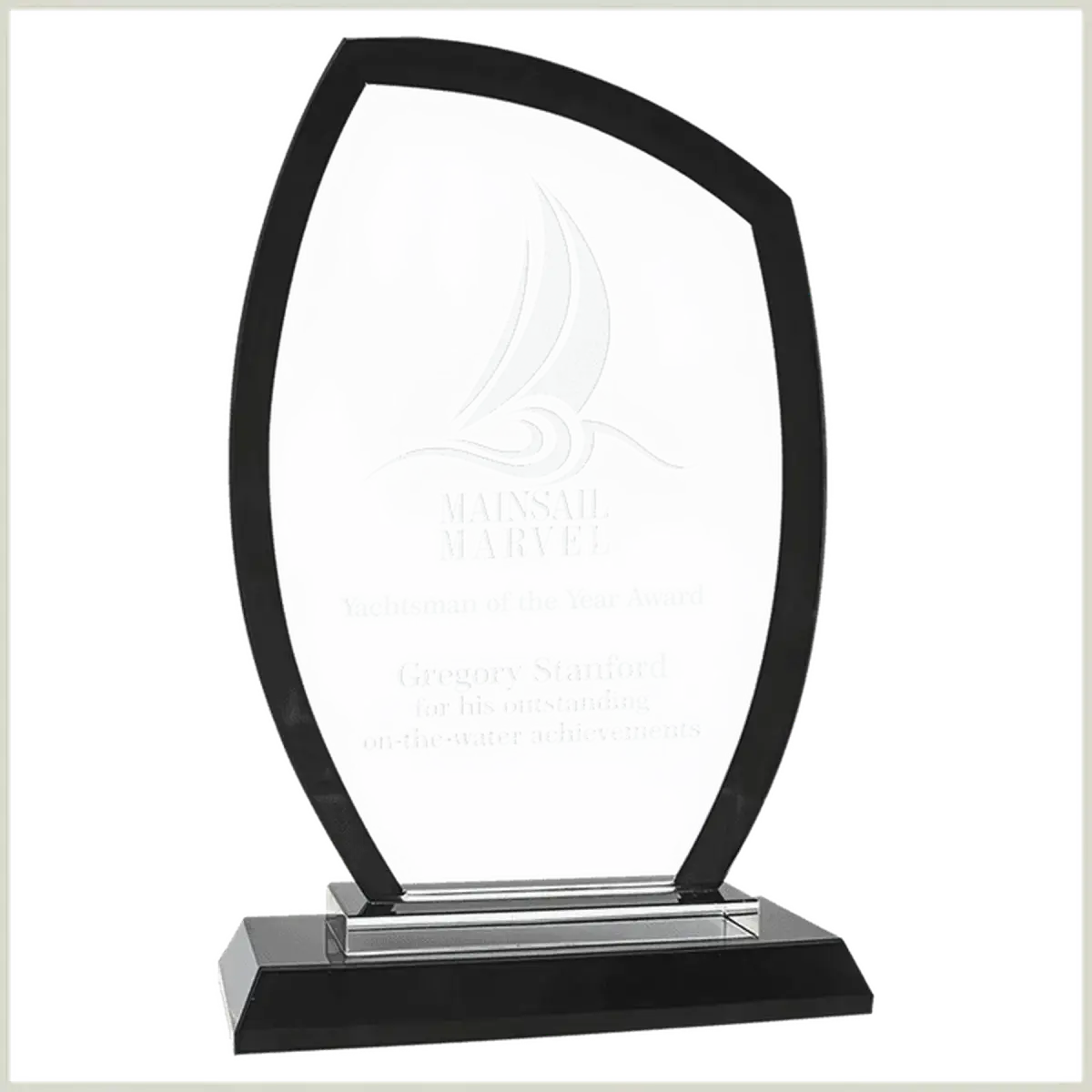 Premier Regal Glass Awards - Custom Engraved Award Recognition Peak / Black / 7 1/2"