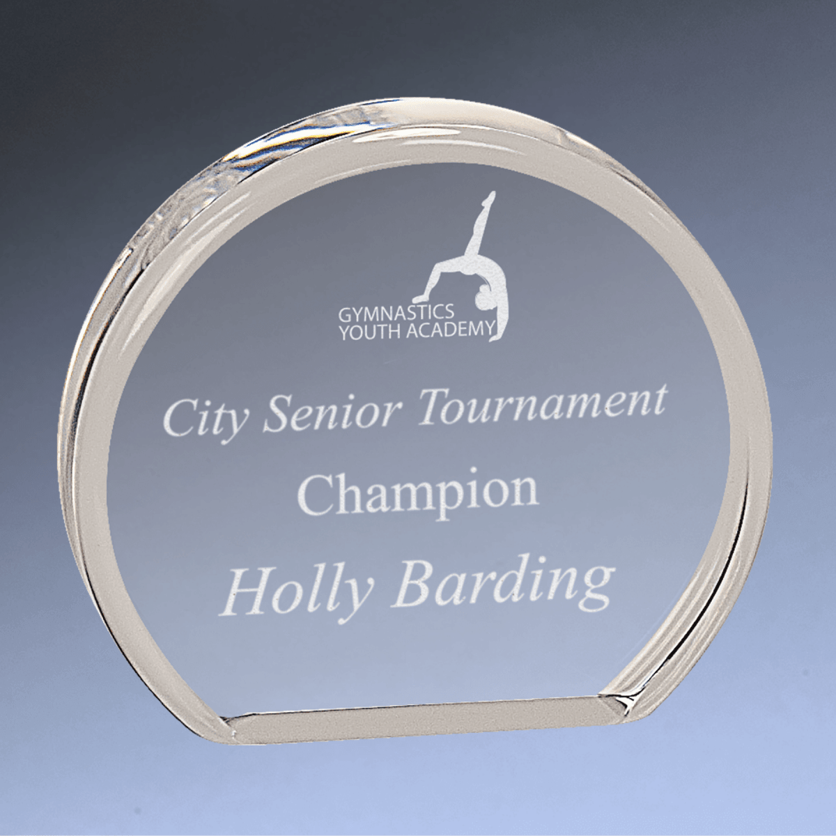 Premier Clear Round Acrylic Awards with Optional Gold or Blue Tint - Solid Clear