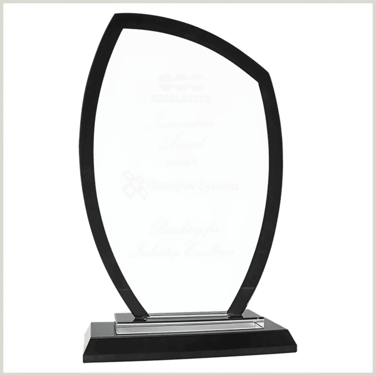 Premier Regal Glass Awards - Custom Engraved Award Recognition - Oval