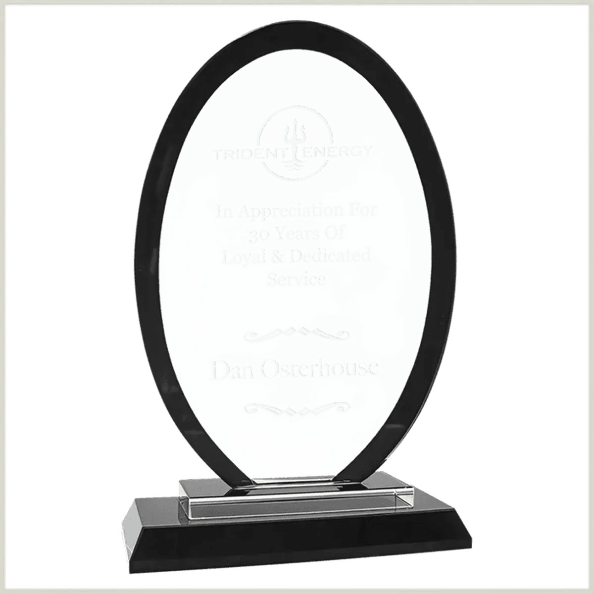 Premier Regal Glass Awards - Custom Engraved Award Recognition - Oval