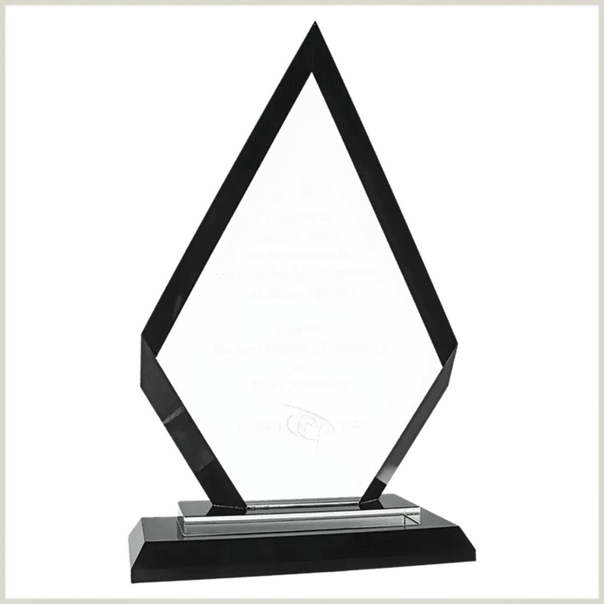 Premier Regal Glass Awards - Custom Engraved Award Recognition - Oval