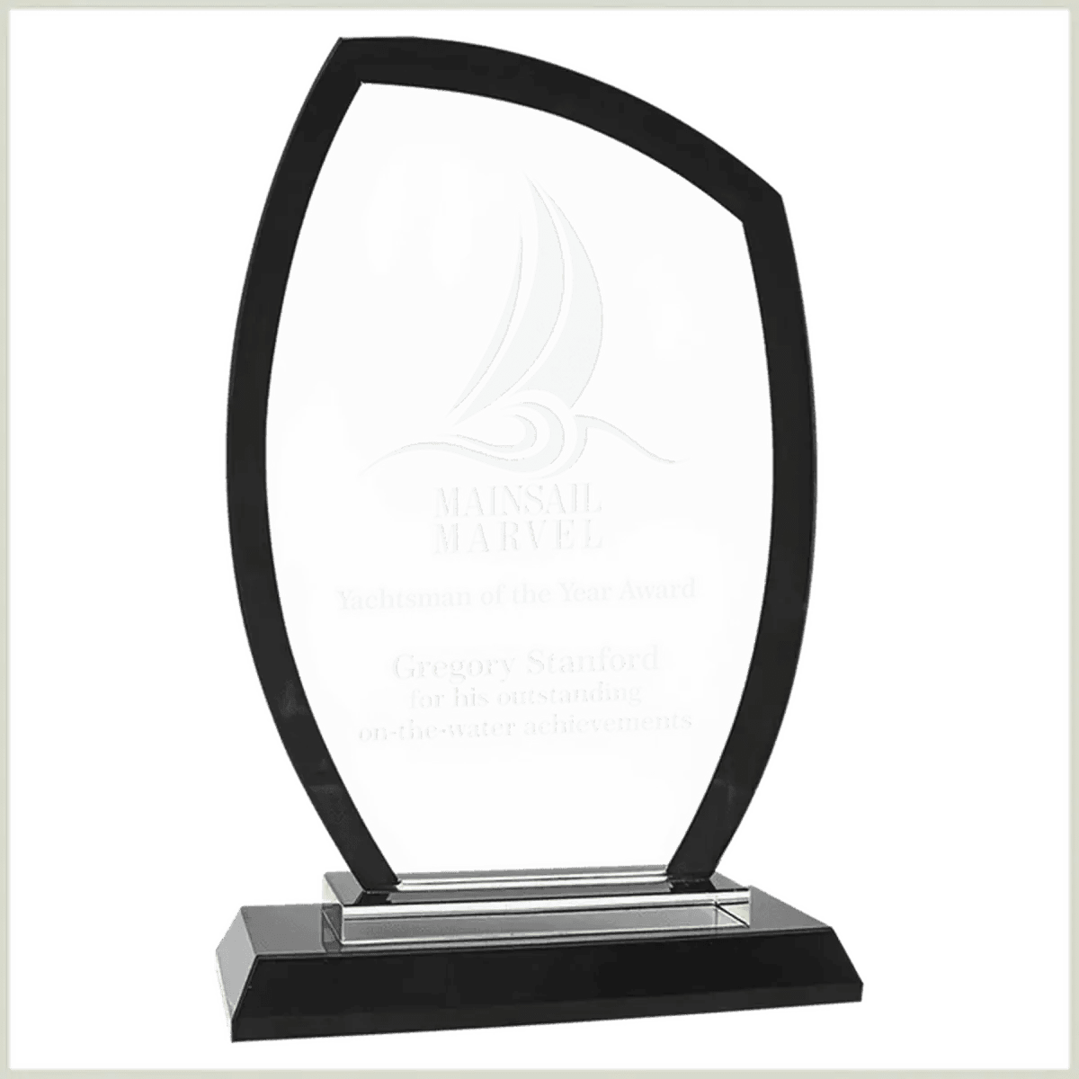 Premier Regal Glass Awards - Custom Engraved Award Recognition - Oval
