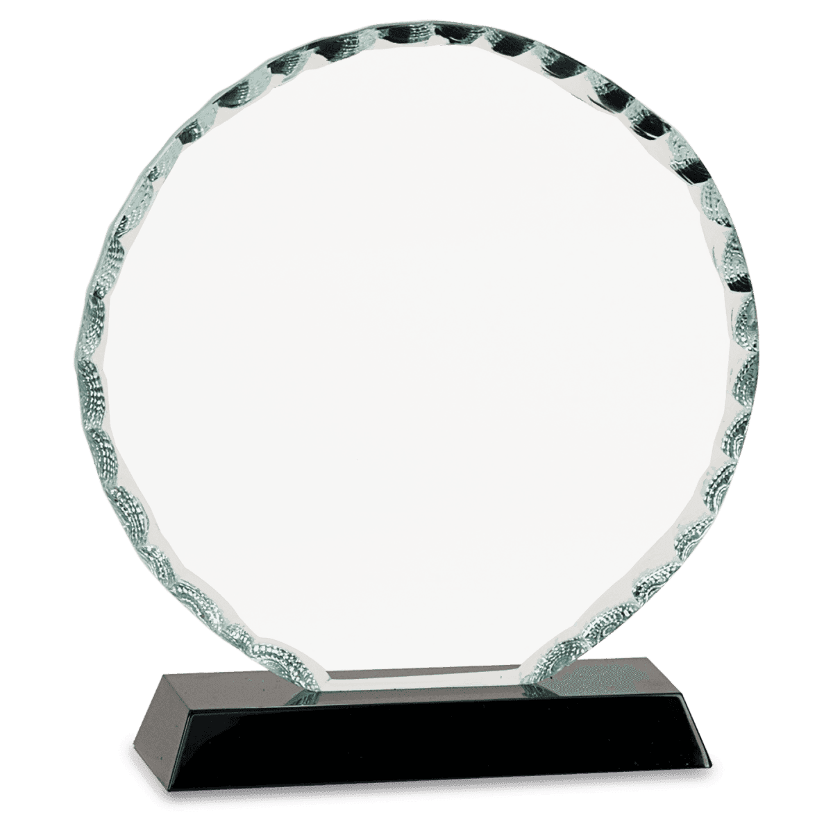 Scalloped Facet Glass Awards with Custom Engraving Round / 5"