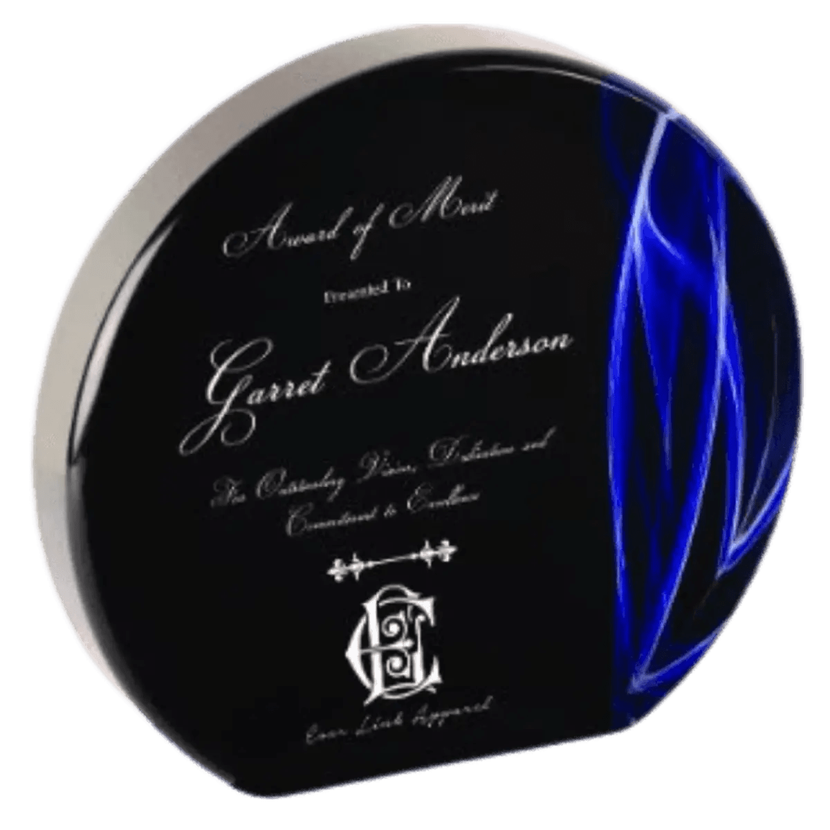 Premier Vapor Acrylic Awards - Black with Red or Blue Accents - Round