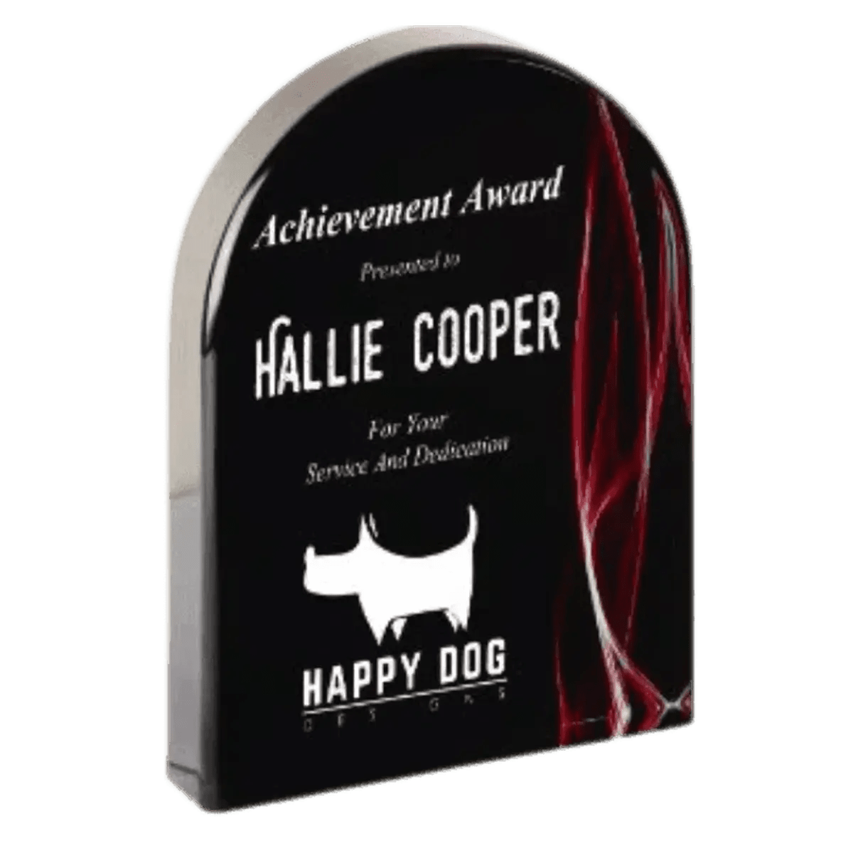 Premier Vapor Acrylic Awards - Black with Red or Blue Accents - Arch