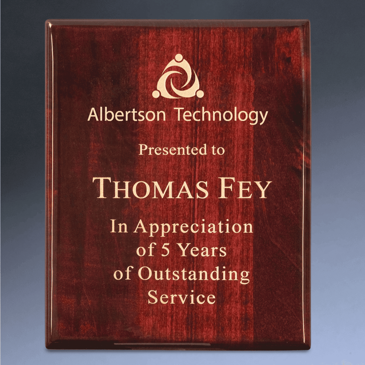 Premium Piano Finish Plaque Boards with Custom Engraving - Rosewood Piano Finish