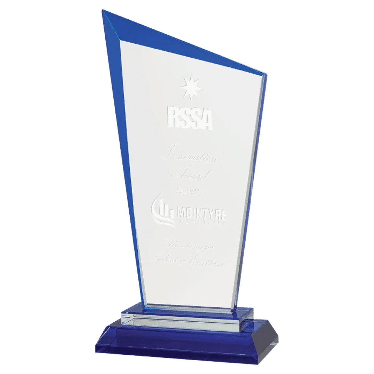 Razor Glass Awards – Custom Engraved for Contemporary Recognition - Black