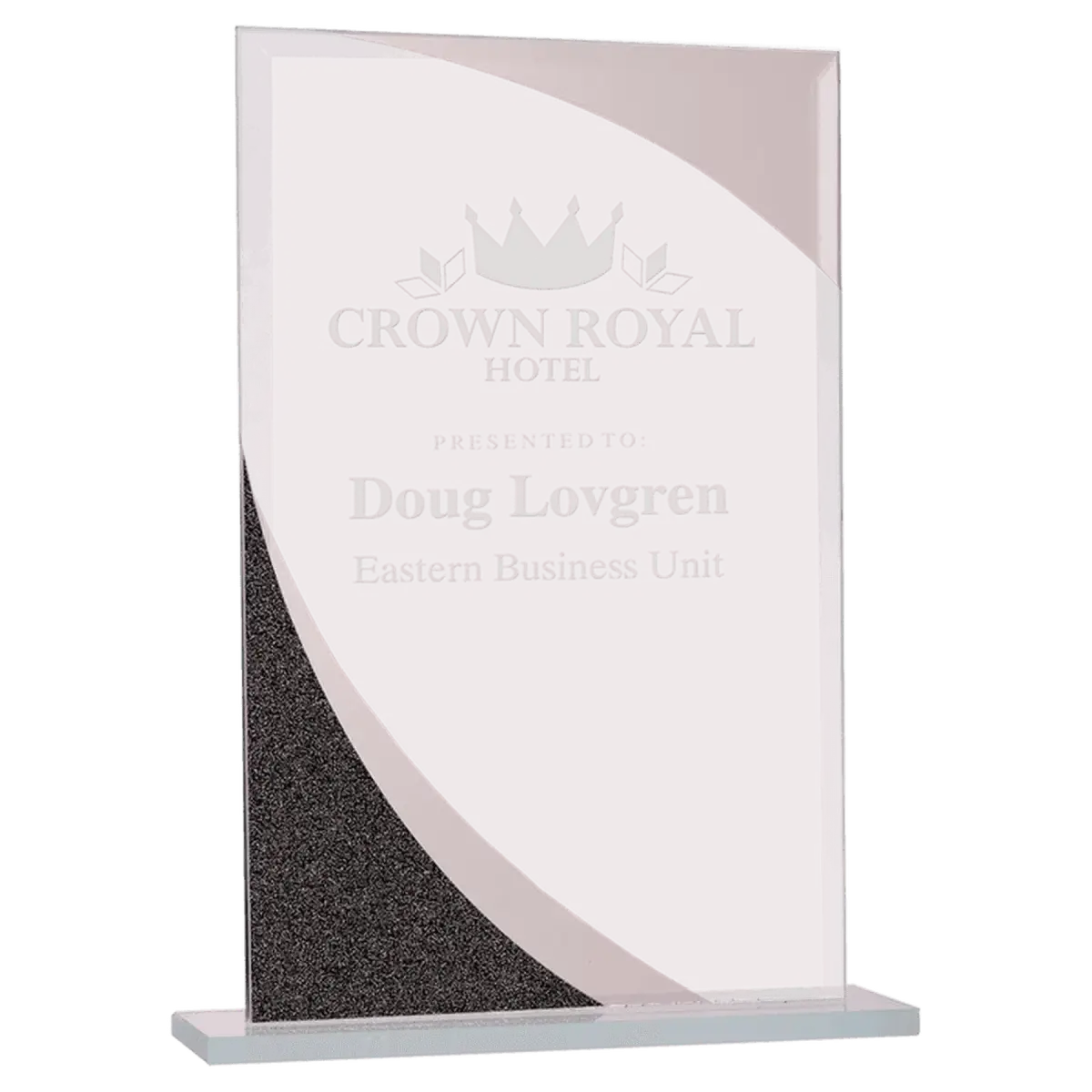 Designer Glass Awards – Personalized Art Deco-Inspired Recognition Wave / 7 1/4" / Designer Glass