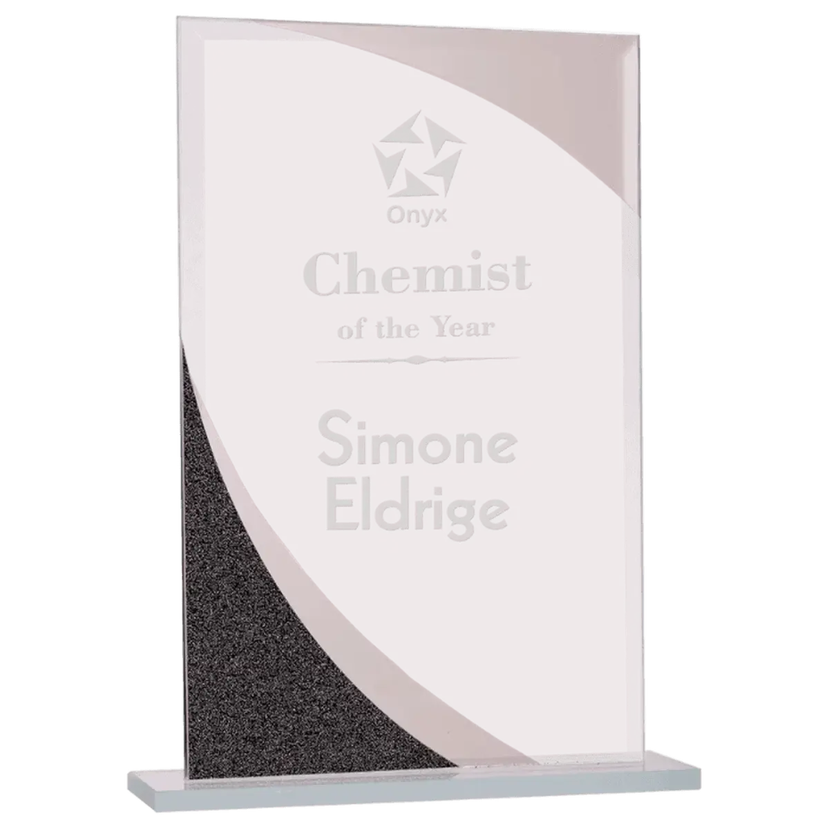 Designer Glass Awards – Personalized Art Deco-Inspired Recognition Rectangle / 8" / Designer Glass