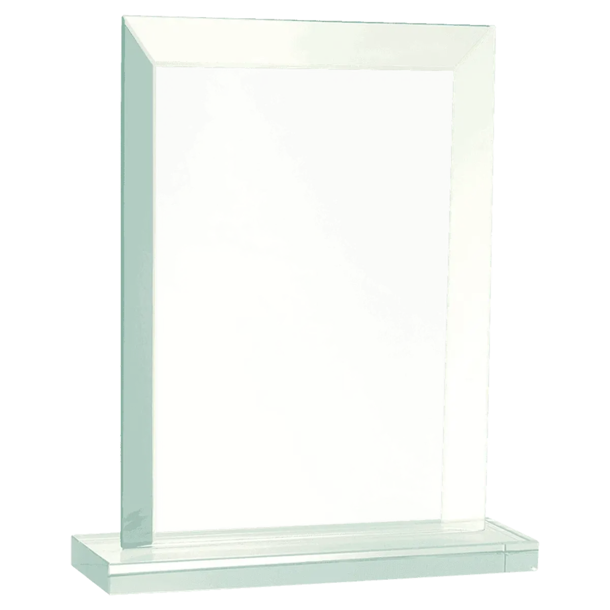 Jade Glass Awards with Beveled Edges and Frosted Etching Rectangle / 7" / Jade Glass