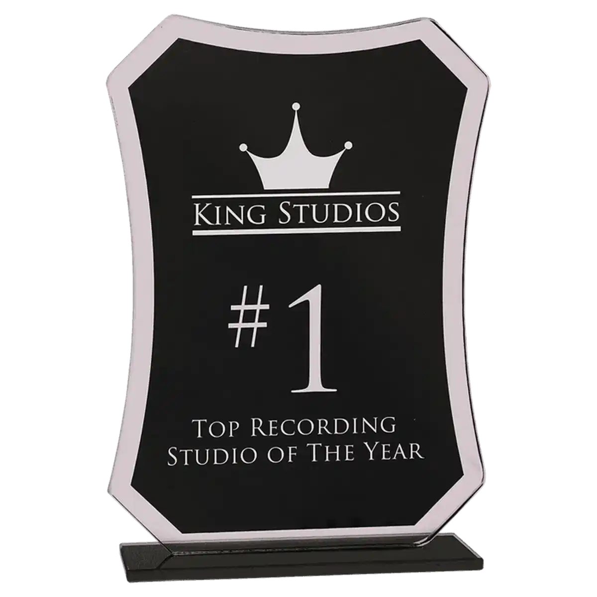 Rectangle Reflection Glass with Black Glass and Base 7 1/4"