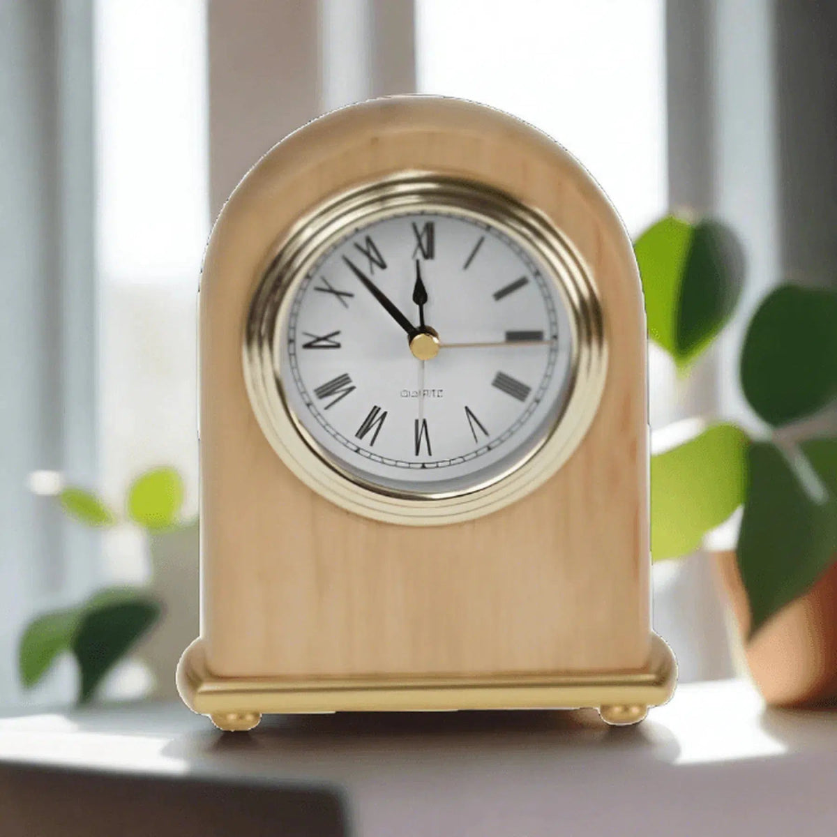 Personalized Desk Clocks - Red Alder with Custom Engraving 4" x 5"