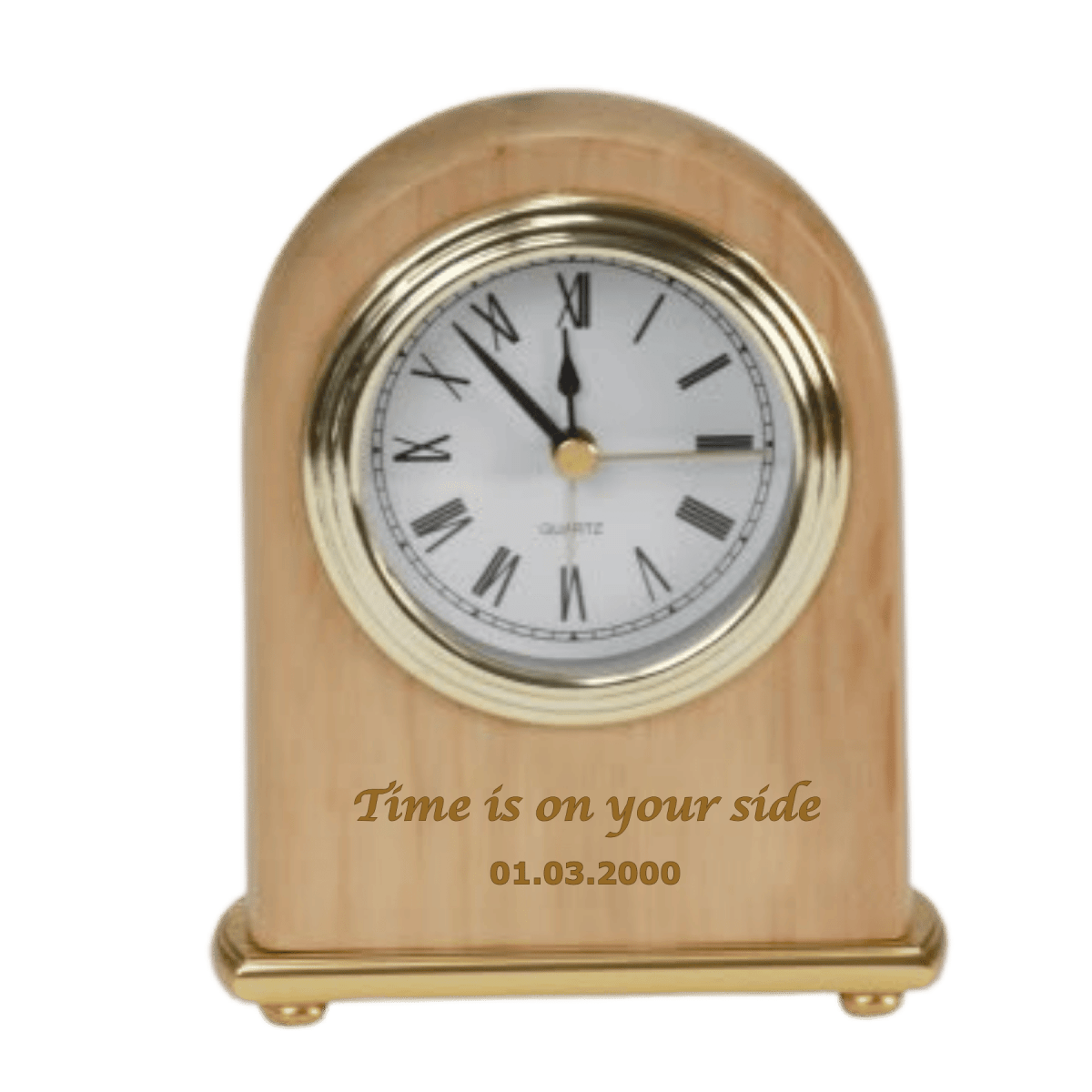 Red Alder Desk Clocks with Engraved Personalization - 4" x 5"