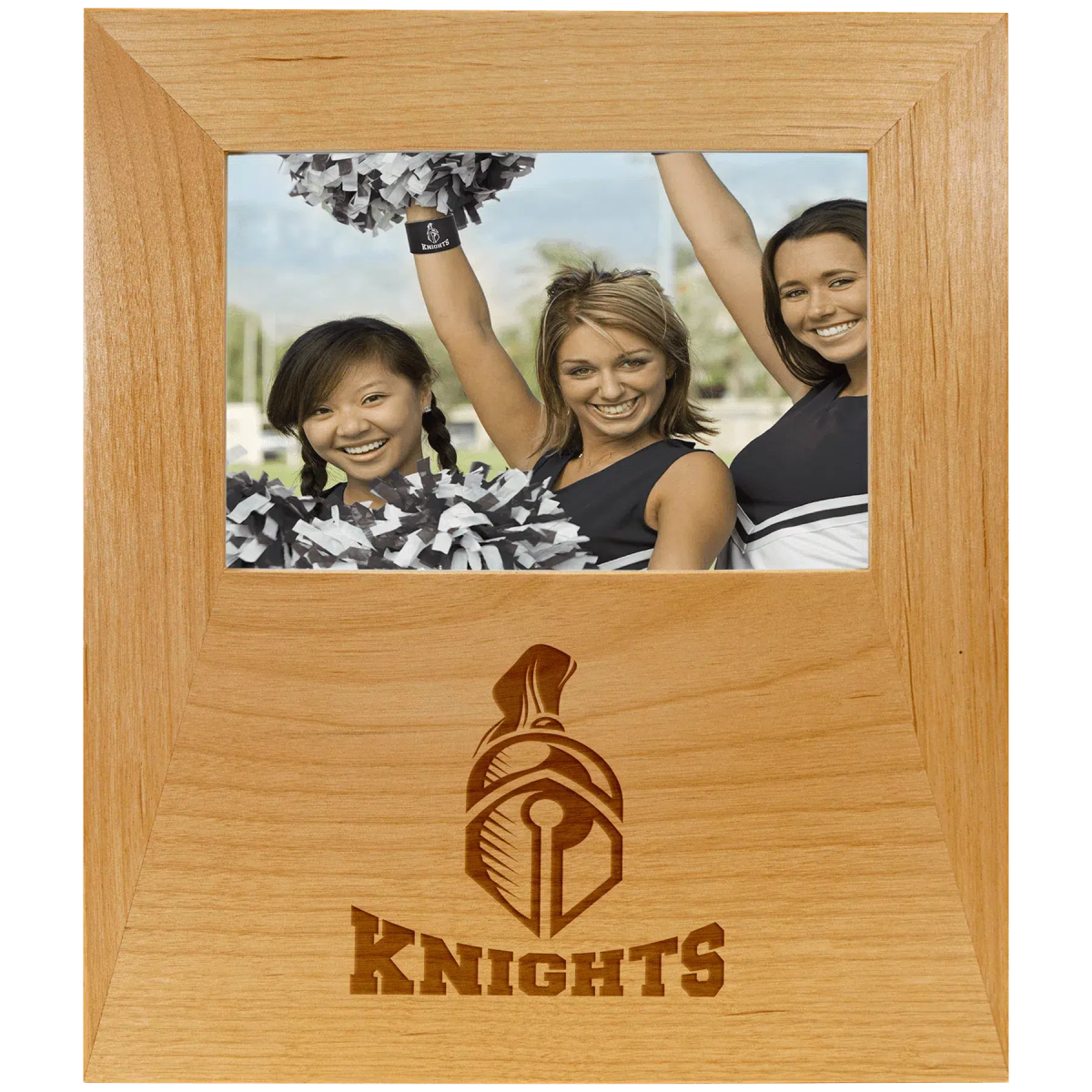 Custom Engraved Red Alder Picture Frame with Wide Personalization Area 4" x 6" / Red Alder