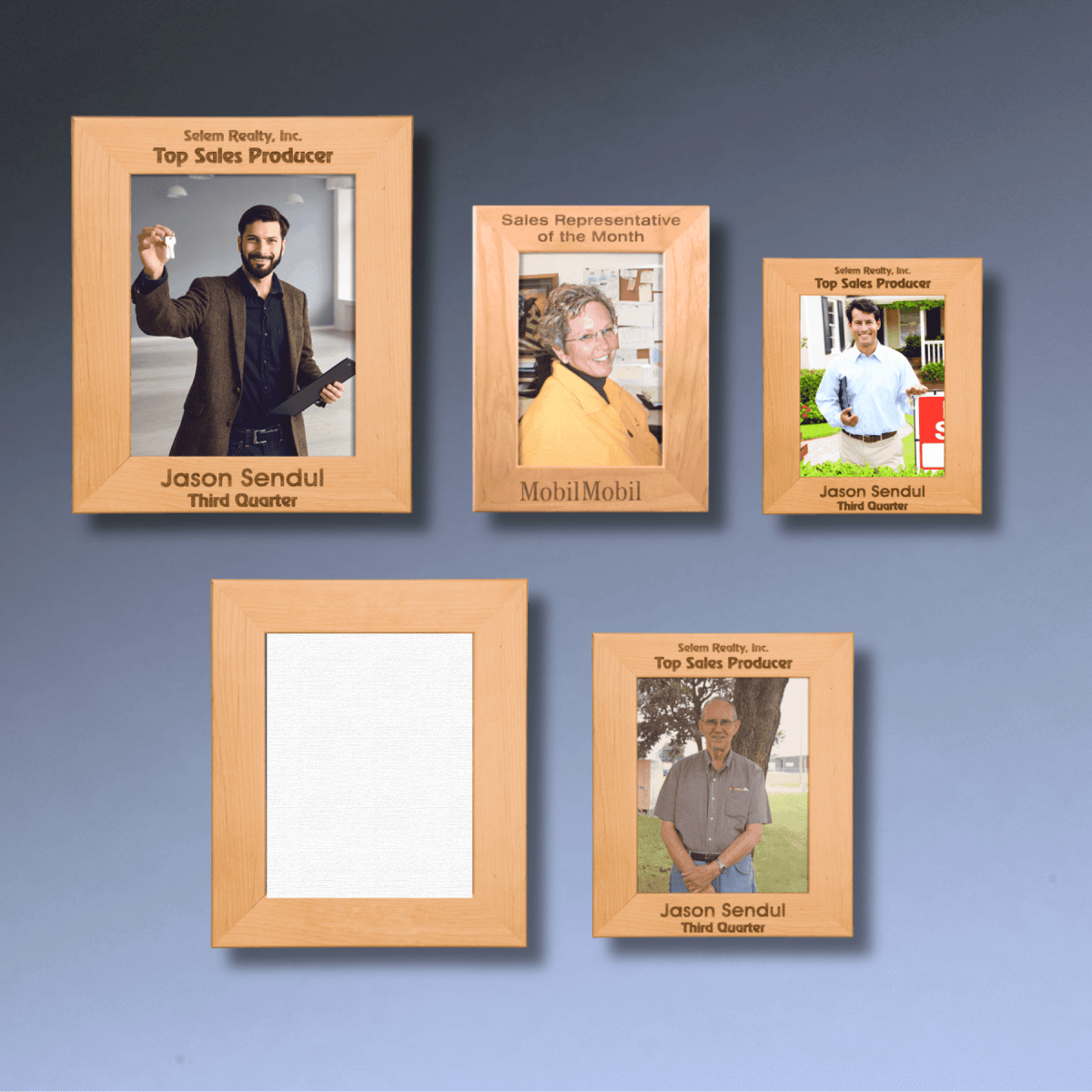 Red Alder Picture Frames with Personalized Engraving - Red Alder Wood