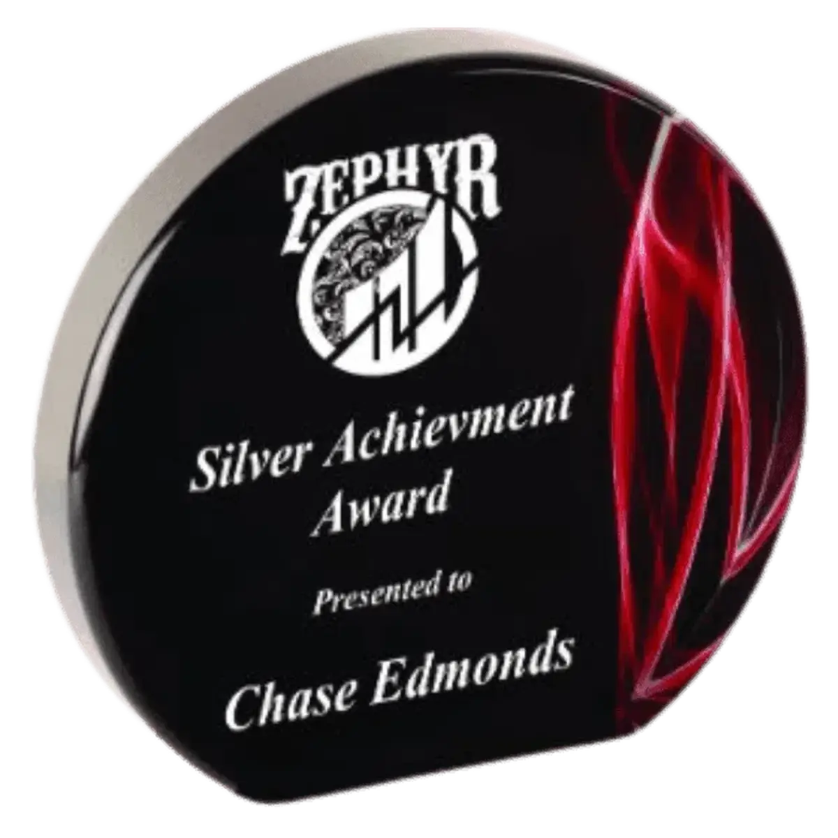 Premier Vapor Acrylic Awards - Black with Red or Blue Accents Round / Red / 5"