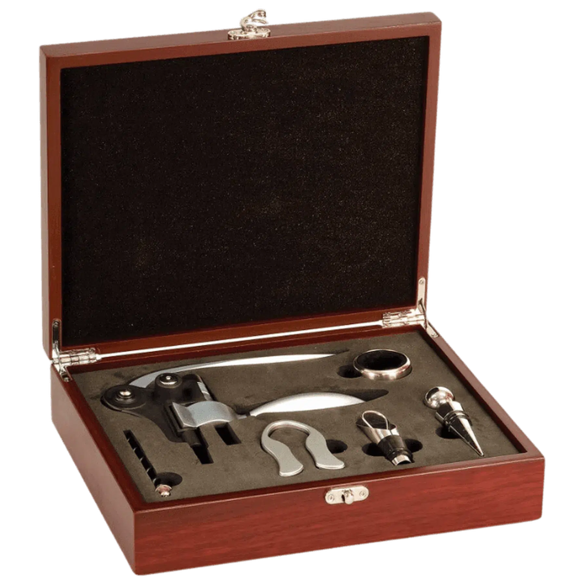 Personalized Wine Gift Set with Rabbit-Style Opener – With Rosewood Box Default Title