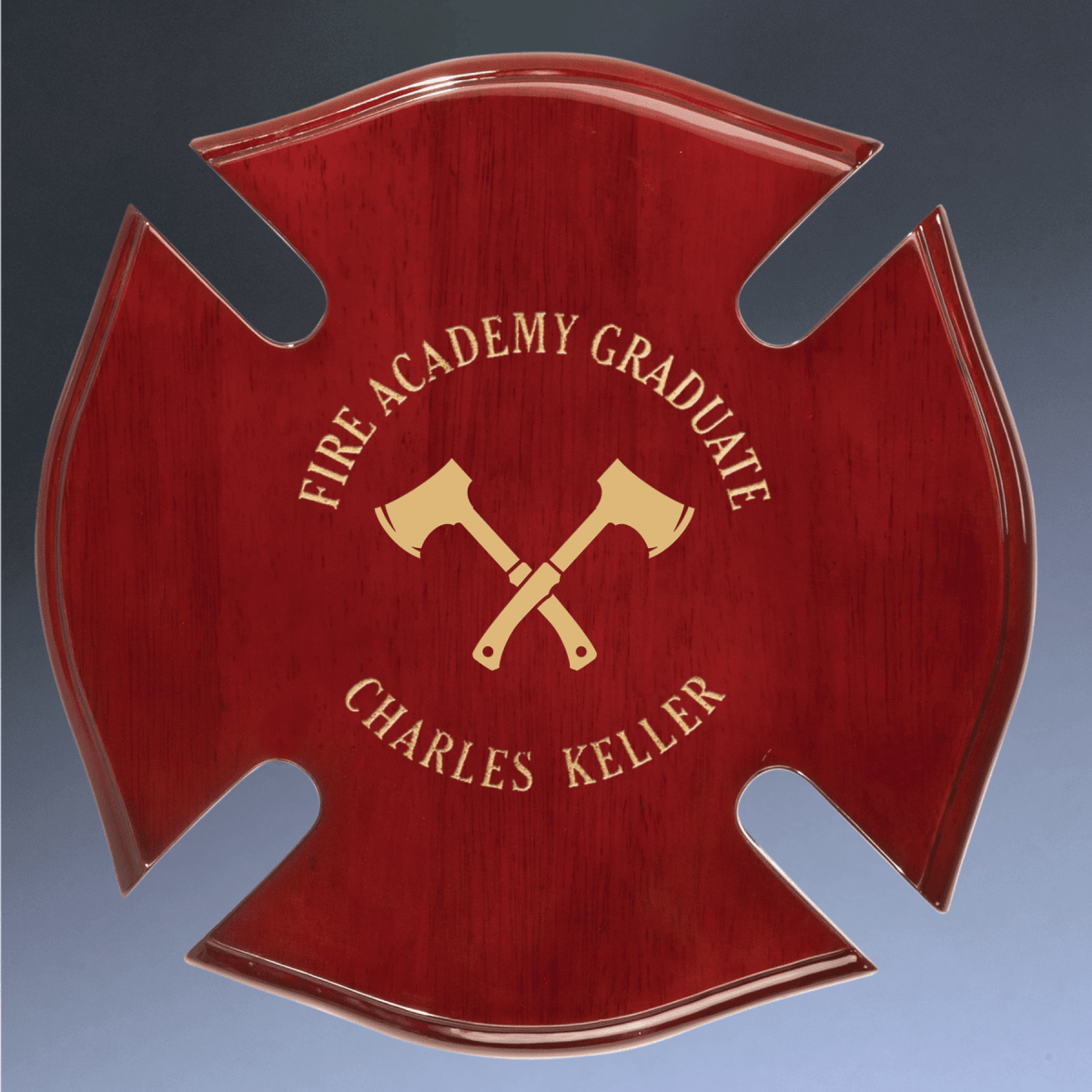 Rosewood Piano Finish Maltese Plaque with Custom Engraving - 10" x 10"