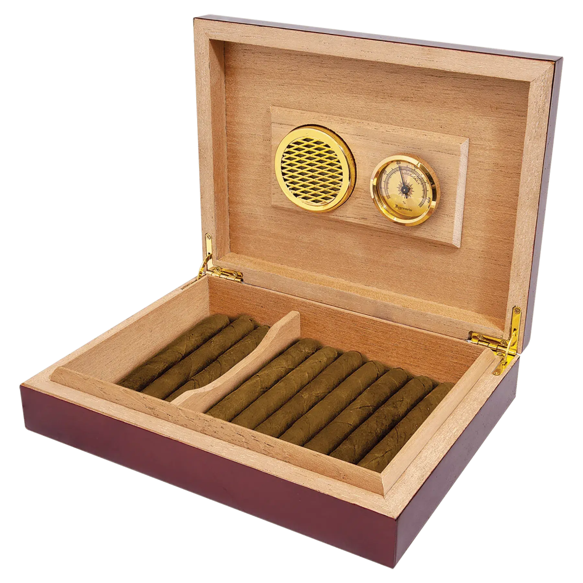 Engraved Spanish Cedar Humidor with Hygrometer - With Rosewood Box Default Title