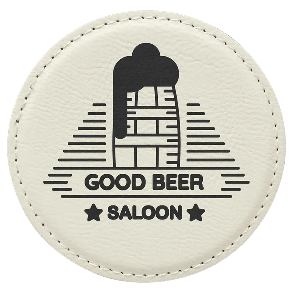 Round 4" Leatherette Coasters (Various Colors) White