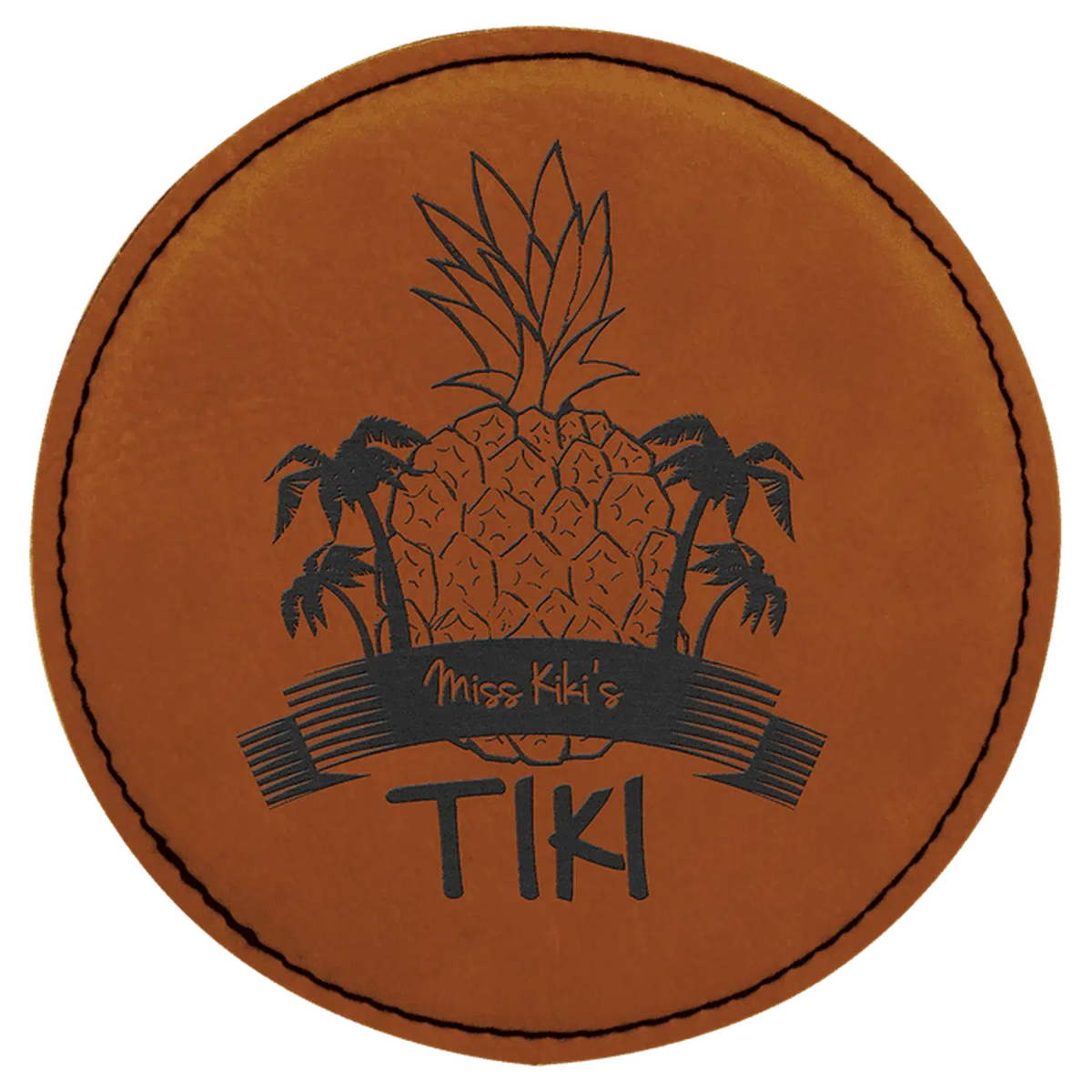 Round 4" Leatherette Coasters (Various Colors) Rawhide