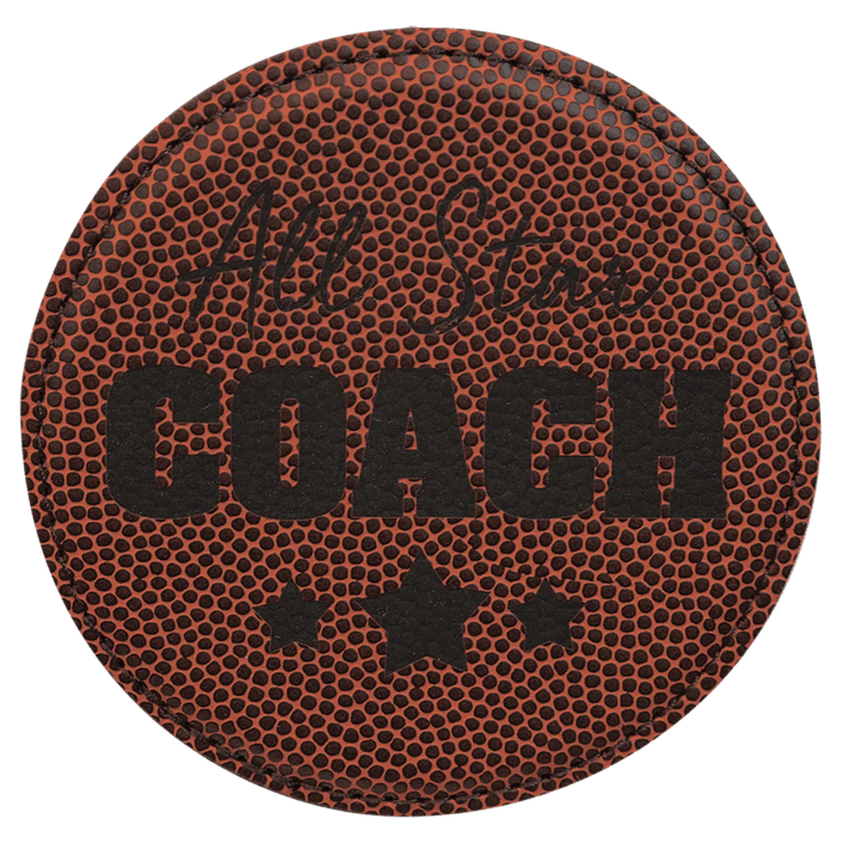 Round 4" Leatherette Coasters (Various Colors) Football