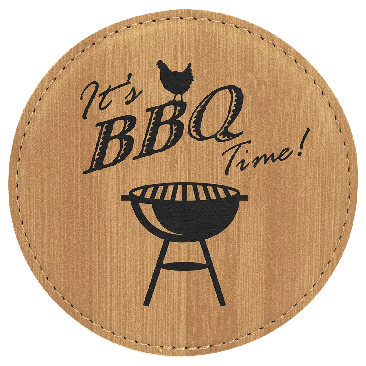 Round 4" Leatherette Coasters (Various Colors) Bamboo