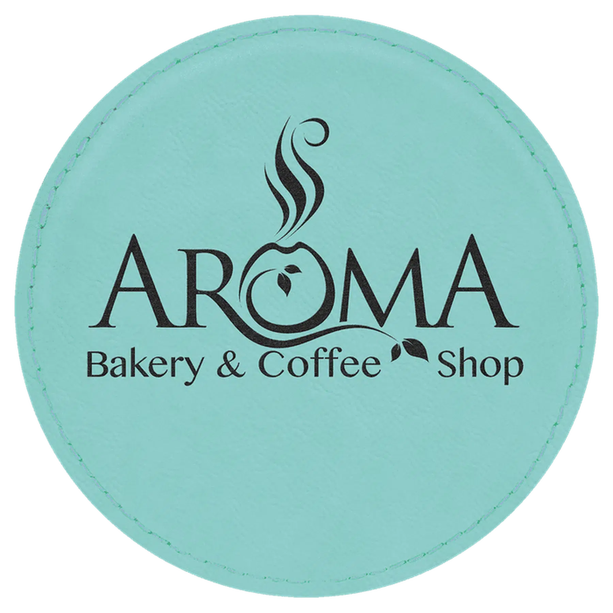 Round 4" Leatherette Coasters (Various Colors) Teal